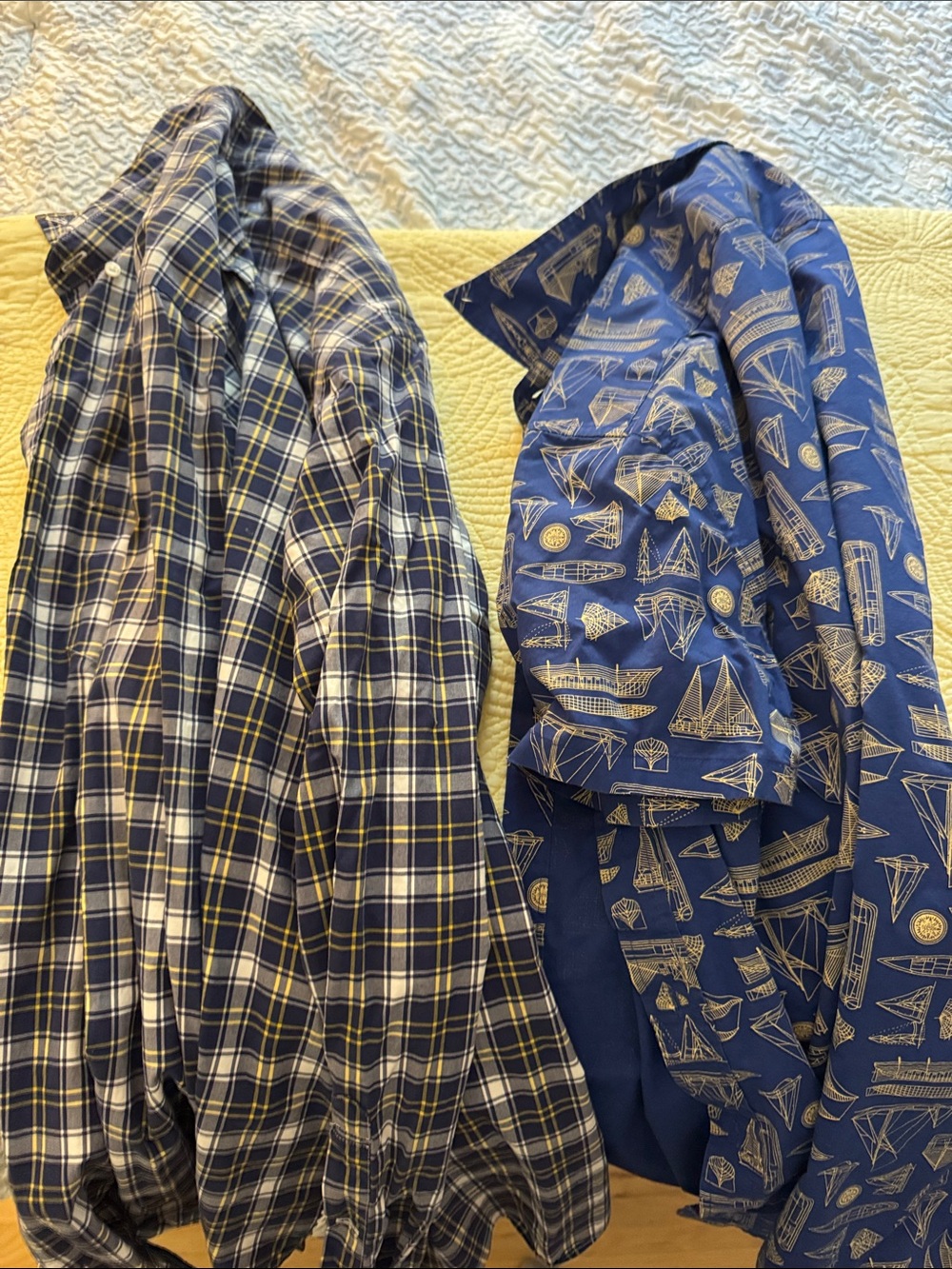 Two men’s j crew button downs